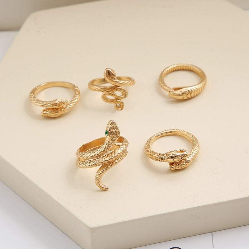 Wholesale Snake Ring 5-piece Alloy Set